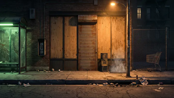 THE CORNER: the stage plate as it appears in the game