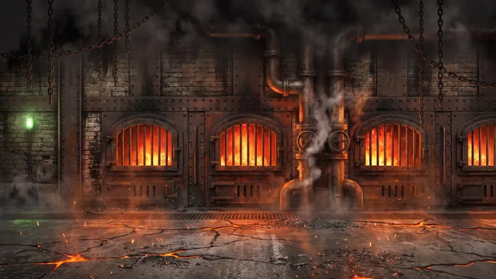THE FURNACE: the stage plate as it appears in the game
