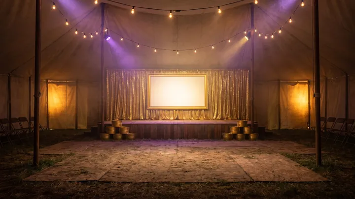 THE TENT: the stage plate as it appears in the game